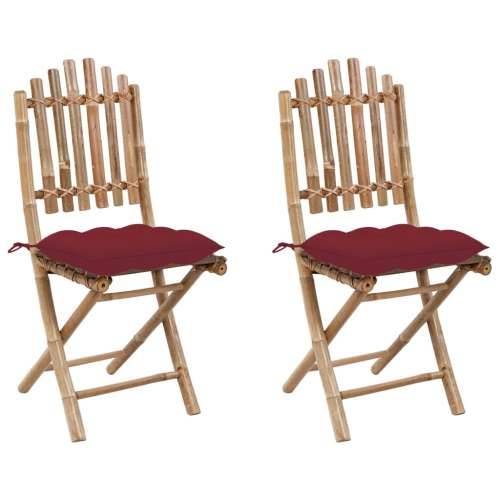 Sklopive vrtne stolice s jastucima 2 kom od bambusa Cijena