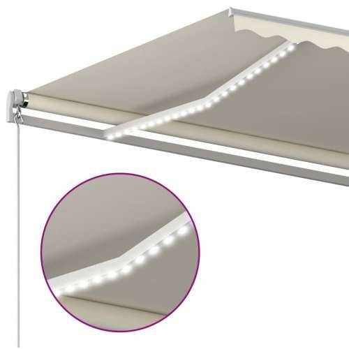 Tenda na ručno uvlačenje s LED svjetlima 500x350 cm krem - Krema 500 x 350 cm 1 Cijena