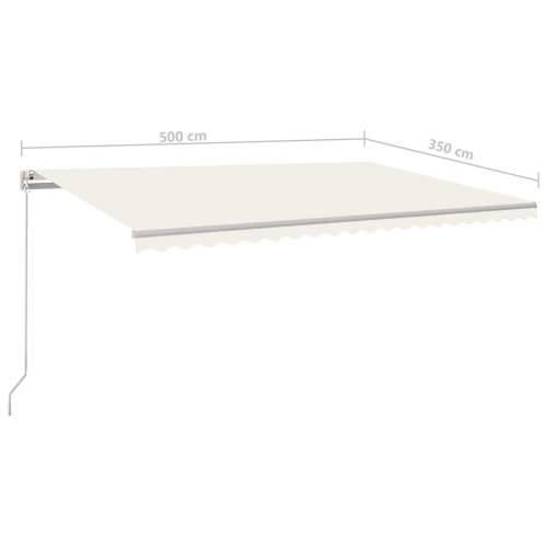 Tenda na ručno uvlačenje s LED svjetlima 500x350 cm krem - Krema 500 x 350 cm 1 Cijena