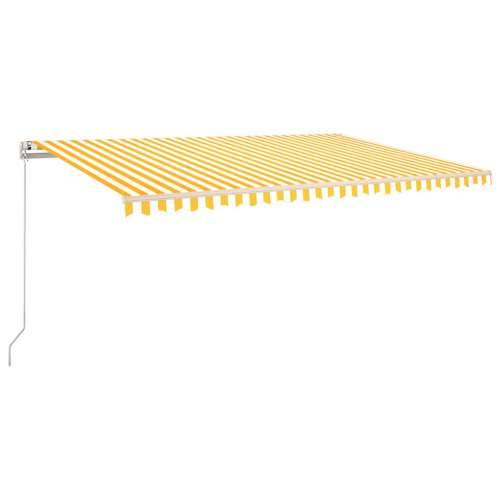 Tenda na ručno uvlačenje s LED svjetlom 500x350 cm žuto-bijela Cijena