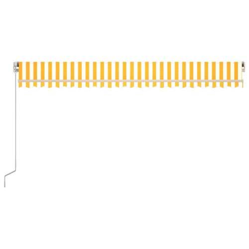 Tenda na ručno uvlačenje s LED svjetlom 500x350 cm žuto-bijela - Žuta i bijela 500 x 350 cm 1 Cijena