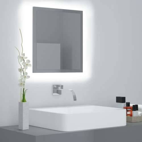 LED kupaonsko ogledalo visoki sjaj sivo 40x8,5x37 cm akrilno Cijena