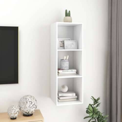 Zidni TV ormarić bijeli 37 x 37 x 107 cm od konstruiranog drva - Bijela 1 107 cm Cijena