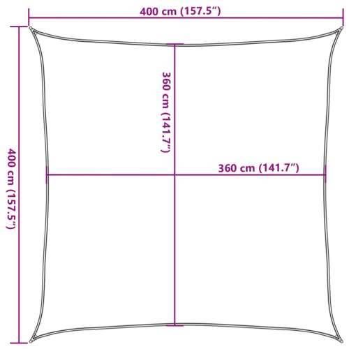 Jedro za zaštitu od sunca 160 g/m² smeđe 4 x 4 m HDPE   - Smeđa 4 x 4 m 1 Cijena