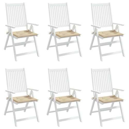 Jastuci za vrtne stolice 6 kom bež 50x50x4 cm od tkanine Oxford - Bež 50 x 50 x 3 cm 6 Cijena