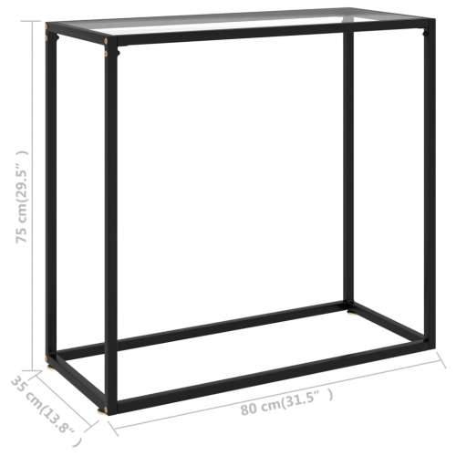 Konzolni stol prozirni 80 x 35 x 75 cm od kaljenog stakla - Transparentan 80 x 35 x 75 cm 1 Bez nogu Cijena