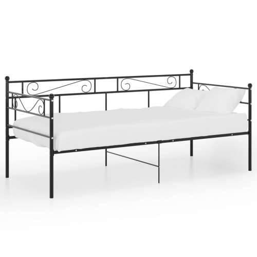 Okvir za krevet na razvlačenje crni metalni 90 x 200 cm - Crna Cijena