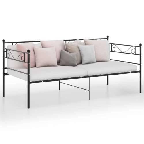 Okvir za krevet na razvlačenje crni metalni 90 x 200 cm - Crna Cijena