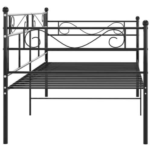 Okvir za krevet na razvlačenje crni metalni 90 x 200 cm - Crna Cijena