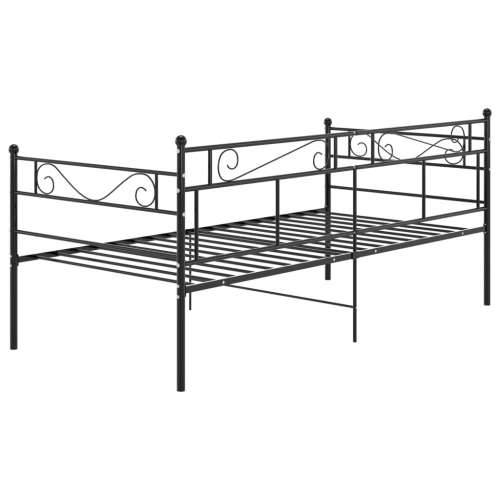 Okvir za krevet na razvlačenje crni metalni 90 x 200 cm - Crna Cijena