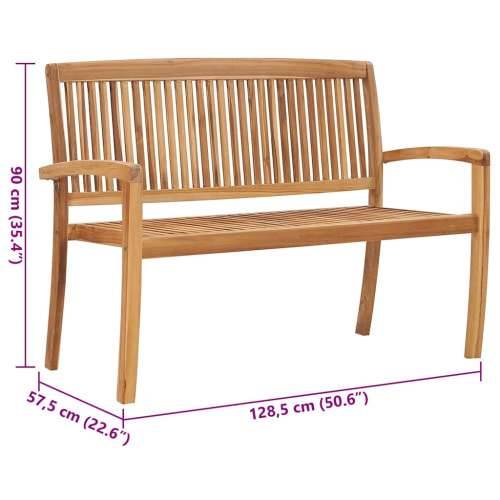 Složiva vrtna klupa s jastukom 128,5 cm od masovne tikovine - Antracit 120 cm 1 Cijena