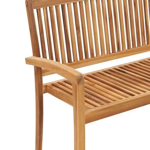 Složiva vrtna klupa s jastukom 128,5 cm od masovne tikovine - Siva 120 cm 1 Cijena