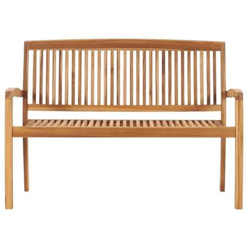 Složiva vrtna klupa s jastukom 128,5 cm od masovne tikovine - Krema 120 cm 1 Cijena