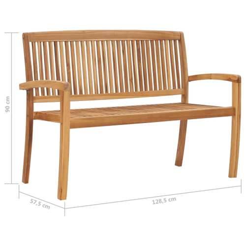 Složiva vrtna klupa s jastukom 128,5 cm od masovne tikovine - Krema 120 cm 1 Cijena