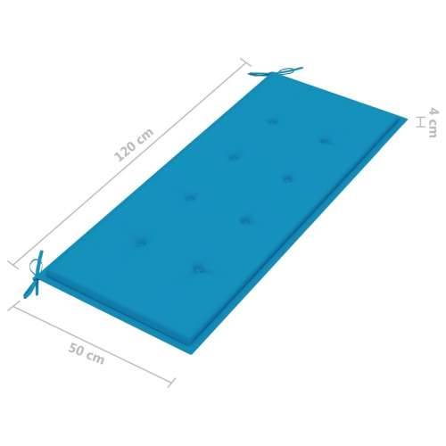 Složiva vrtna klupa s jastukom 128,5 cm od masovne tikovine - Plava 120 cm 1 Cijena