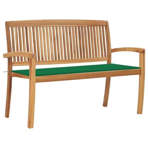 Složiva vrtna klupa s jastukom 128,5 cm od masovne tikovine - Zelena 120 cm 1 Cijena