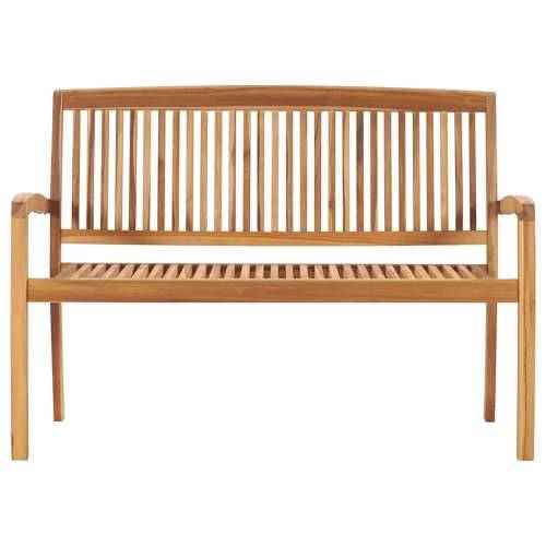 Složiva vrtna klupa s jastukom 128,5 cm od masovne tikovine - Crna 120 cm 1 Cijena