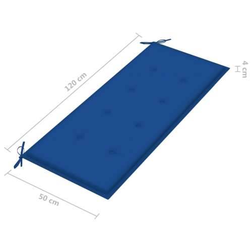 Složiva vrtna klupa s jastukom 128,5 cm od masovne tikovine - Kraljevski plava 120 cm 1 Cijena