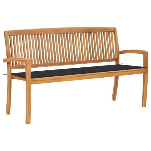 Složiva vrtna klupa s jastukom 159 cm od masovne tikovine - Antracit 150 cm 1 Cijena