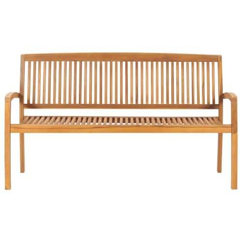 Složiva vrtna klupa s jastukom 159 cm od masovne tikovine - Siva 150 cm 1 Cijena