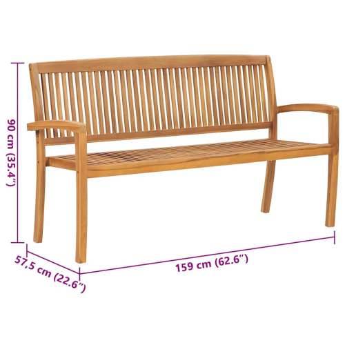 Složiva vrtna klupa s jastukom 159 cm od masovne tikovine - Siva 150 cm 1 Cijena