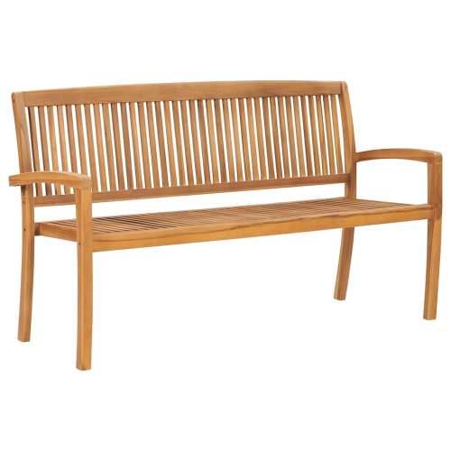 Složiva vrtna klupa s jastukom 159 cm od masovne tikovine - Krema 150 cm 1 Cijena