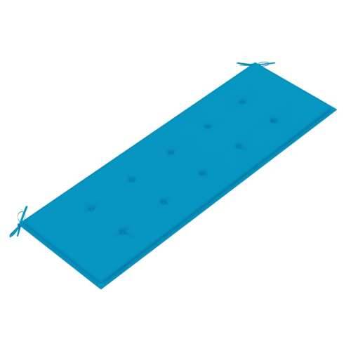 Složiva vrtna klupa s jastukom 159 cm od masovne tikovine - Plava 150 cm 1 Cijena