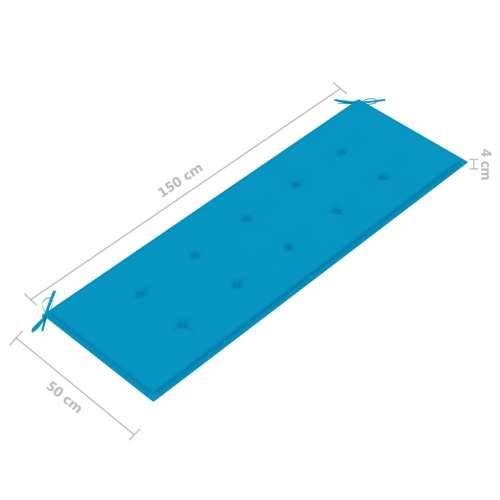 Složiva vrtna klupa s jastukom 159 cm od masovne tikovine - Plava 150 cm 1 Cijena