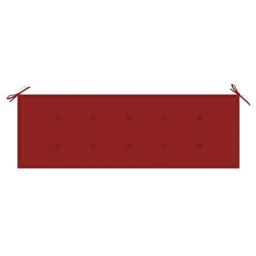 Složiva vrtna klupa s jastukom 159 cm od masovne tikovine - Crvena 150 cm 1 Cijena