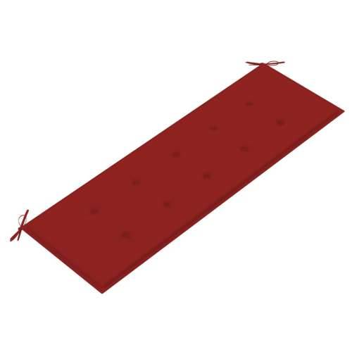 Složiva vrtna klupa s jastukom 159 cm od masovne tikovine - Crvena 150 cm 1 Cijena