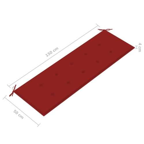 Složiva vrtna klupa s jastukom 159 cm od masovne tikovine - Crvena 150 cm 1 Cijena