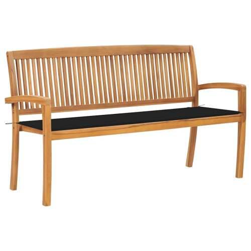 Složiva vrtna klupa s jastukom 159 cm od masovne tikovine - Crna 150 cm 1 Cijena