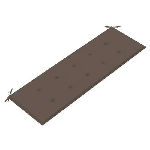 Složiva vrtna klupa s jastukom 159 cm od masovne tikovine - Sivo-smeđa 150 cm 1 Cijena