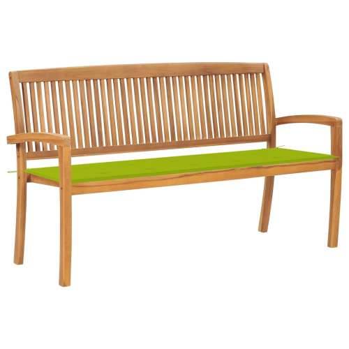 Složiva vrtna klupa s jastukom 159 cm od masovne tikovine - Svjetlozelena 150 cm 1 Cijena