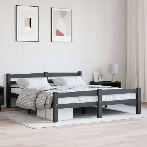 Okvir za krevet od masivne borovine tamnosivi 160 x 200 cm - Tamno siva 160 x 200 cm Cijena