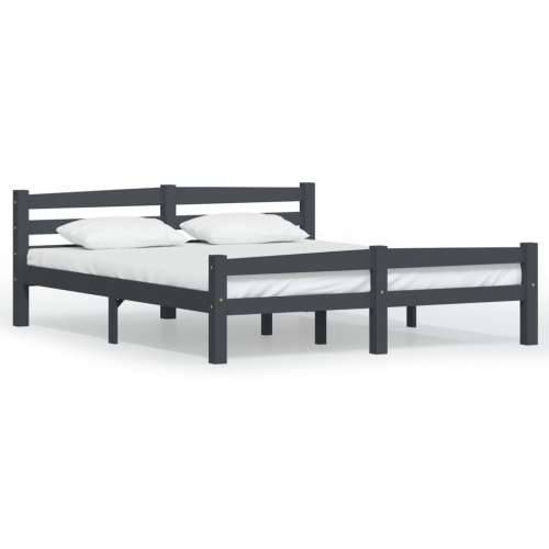 Okvir za krevet od masivne borovine tamnosivi 160 x 200 cm - Tamno siva 160 x 200 cm Cijena