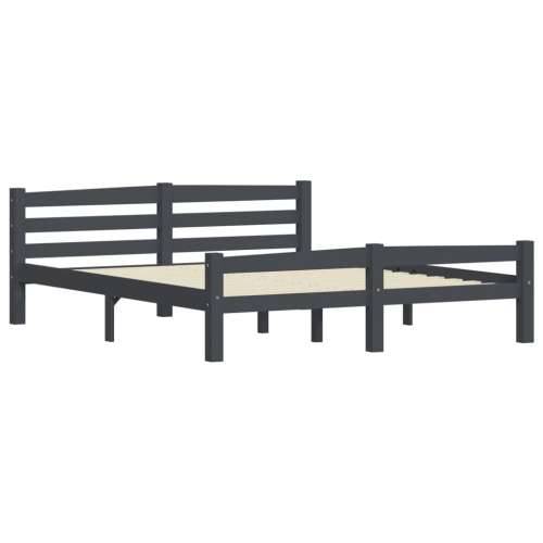 Okvir za krevet od masivne borovine tamnosivi 160 x 200 cm - Tamno siva 160 x 200 cm Cijena