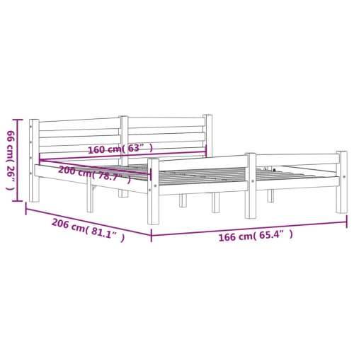 Okvir za krevet od masivne borovine tamnosivi 160 x 200 cm - Tamno siva 160 x 200 cm Cijena