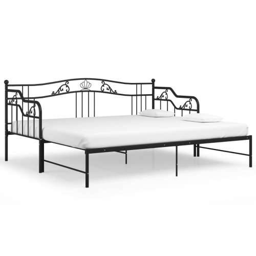 Okvir za krevet na razvlačenje crni metalni 90 x 200 cm - Crna Cijena