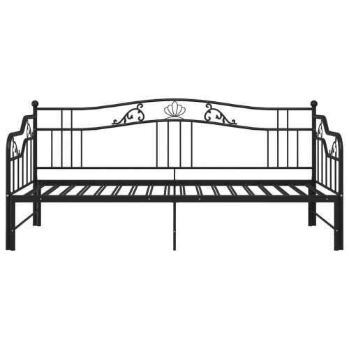 Okvir za krevet na razvlačenje crni metalni 90 x 200 cm - Crna Cijena
