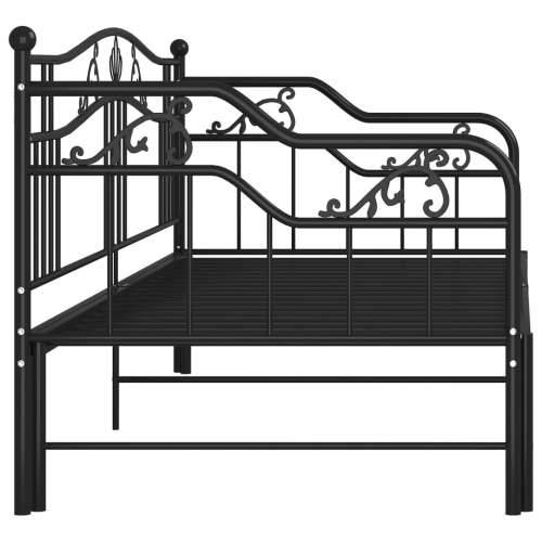 Okvir za krevet na razvlačenje crni metalni 90 x 200 cm - Crna Cijena
