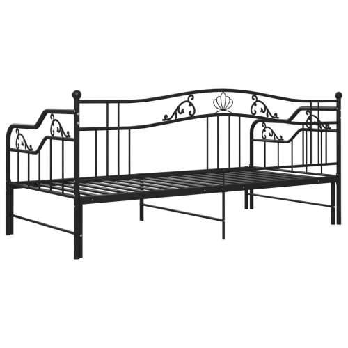 Okvir za krevet na razvlačenje crni metalni 90 x 200 cm - Crna Cijena