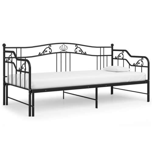 Okvir za krevet na razvlačenje crni metalni 90 x 200 cm - Crna Cijena