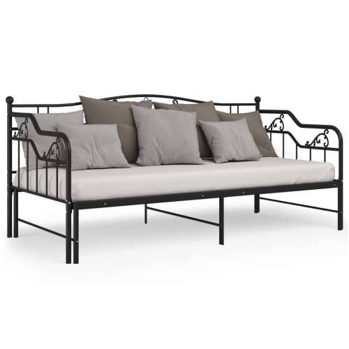 Okvir za krevet na razvlačenje crni metalni 90 x 200 cm - Crna Cijena