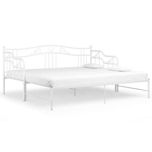 Okvir za krevet na razvlačenje bijeli metalni 90 x 200 cm - Bijela Cijena