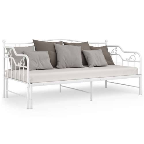 Okvir za krevet na razvlačenje bijeli metalni 90 x 200 cm - Bijela Cijena