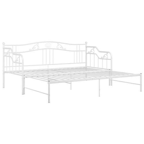 Okvir za krevet na razvlačenje bijeli metalni 90 x 200 cm - Bijela Cijena