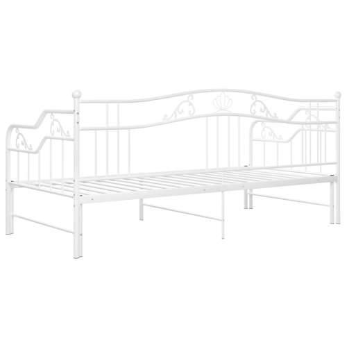 Okvir za krevet na razvlačenje bijeli metalni 90 x 200 cm - Bijela Cijena
