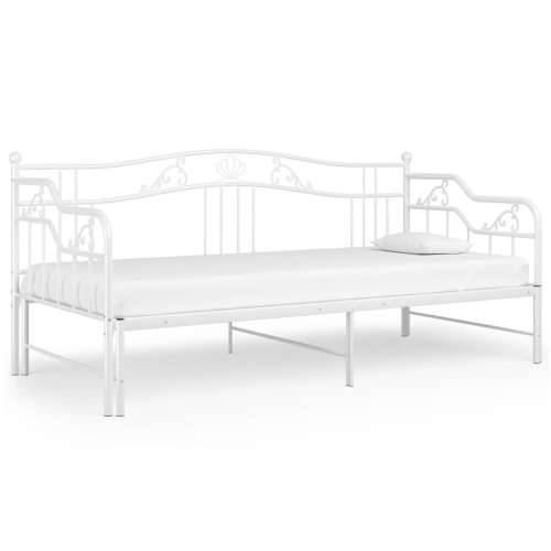 Okvir za krevet na razvlačenje bijeli metalni 90 x 200 cm - Bijela Cijena
