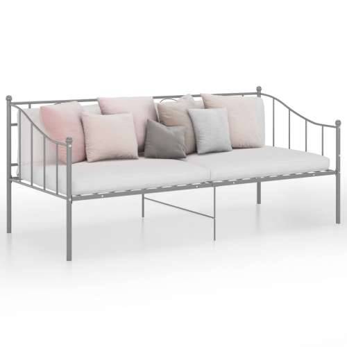 Okvir za krevet na razvlačenje sivi metalni 90 x 200 cm - Siva Cijena